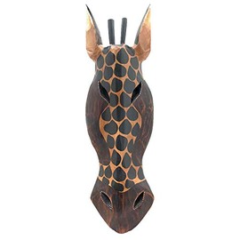 Stoneage Arts Giraffe Zebra Face Mask Wall Hanging Décor Hand Painted Patterns African Safari Decorative Accent A Contemporary Variation an Awesome Gifting Idea 20 Inch (Giraffe Gir)