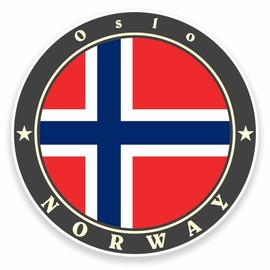 2 x 25cm/250mm Oslo Norway Vinyl Sticker Decal Laptop Car Travel Luggage Label Tag #9500