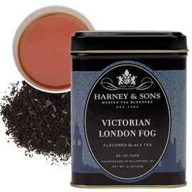 Harney & Sons Victorian London Fog, 4oz Loose Leaf Black and Oolong Tea with Bergamot, Lavender, and Vanilla, Hearty English Black Tea Blend, Stocking Stuffer