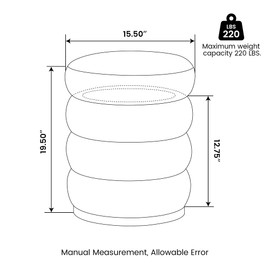 Glitzhome 19.5" H Modern Storage Ottoman, Leatherette Accent Footrest Ottoman, Upholstered Round Vanity Foot Stool with Removable Lid for Couch, Sofa, Makeup Room, Bedroom, Living Room, Dorm, Brown