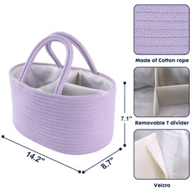 XUANGUO Organizador De Pañales Para Bebé, Cuerda De Algodón, Cesta De Almacenamiento Para Guardería, Soporte Portátil, Bolsa De Mano Para Cambiador, Viaje En Coche, Regalos Para Baby Shower, Artículos
