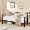 VECELO Classic Metal Daybed Frame Mattress Foundation Bed Sofa with