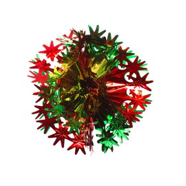 Foil Garland Star Ball - Christmas Hanging Decoration Wall Ceiling Xmas Deco (Dark Green & Red)