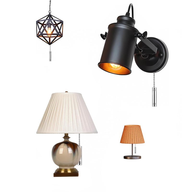 NewZC Light Pull Handle Bathroom Light Pull Cord Handle Chrome