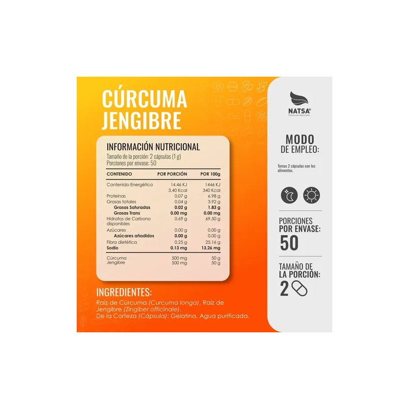 Curcuma Y Jengibre, 300 Cápsulas (3 Frascos 100 Cap C/u)
