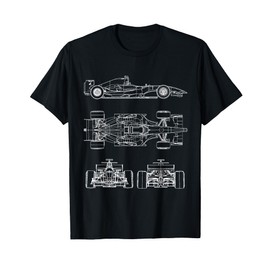 Blueprint Racing car Formula, project front, back, side view T-Shirt