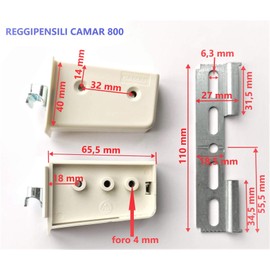 CAMAR Wall Bracket Kit (Pair DX and LH Side). Hanging Furniture Hooks (CAMAR 800, White)