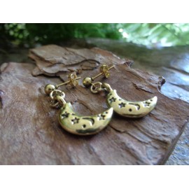 .｡.:* ☆ GOLD LUNA MOND NEUMOND HALBMOND STECKER ☆*.:｡. Ohrringe, Ohrstecker in gold, dicke Ohrringe