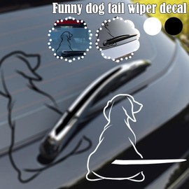 ZXCVWWE Funny Dog Car Rear Window Wiper Wiggle Tail Sticker Reflective Vinyl Car Sticker