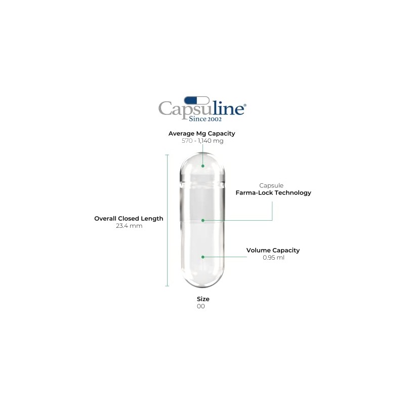 Capsuline Clear Size 00 Empty Vegetarian Capsules by Capsuline -