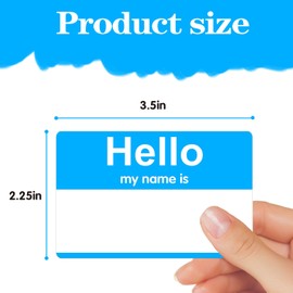 Sky Blue Name Tags Sticker,200Pcs Hello My Name is Stickers,Name Badge Name Tags Label for Office, Meeting, School,Teachers and Mailing(3.5" x 2.25")