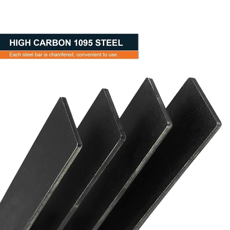 SALUINOKI 4pcs 1095 Steel Flat Stock for Knife Making (12x1.5x0.12