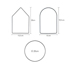 Ideen mit Herz Metal Rings Arch, House, Circle, 3 mm Thick, Black, Pack of 6