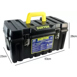 Surtek Caja De Herramientas Plástica 21'' Con Broches Surtek Cps20 Color Negro