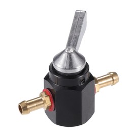 X AUTOHAUX Gas Inline Petrol On-Off Fuel Tap Petcock Valve Switch 6mm for Motorcycle Motorbike ATV Quad Dirt Bike Go Kart Aluminum Alloy Black