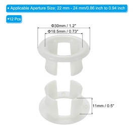PATIKIL Sink Overflow Ring, 12Pcs Sink Trim Overflow Cover Basin Insert in Hole Round Caps for Kitchen Bathroom, White