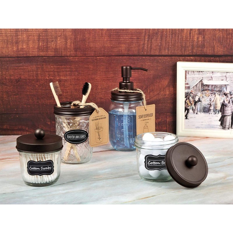 Amolliar Mason Jar Liquid Soap Dispensers, Rustproof Stainless Steel Mason
