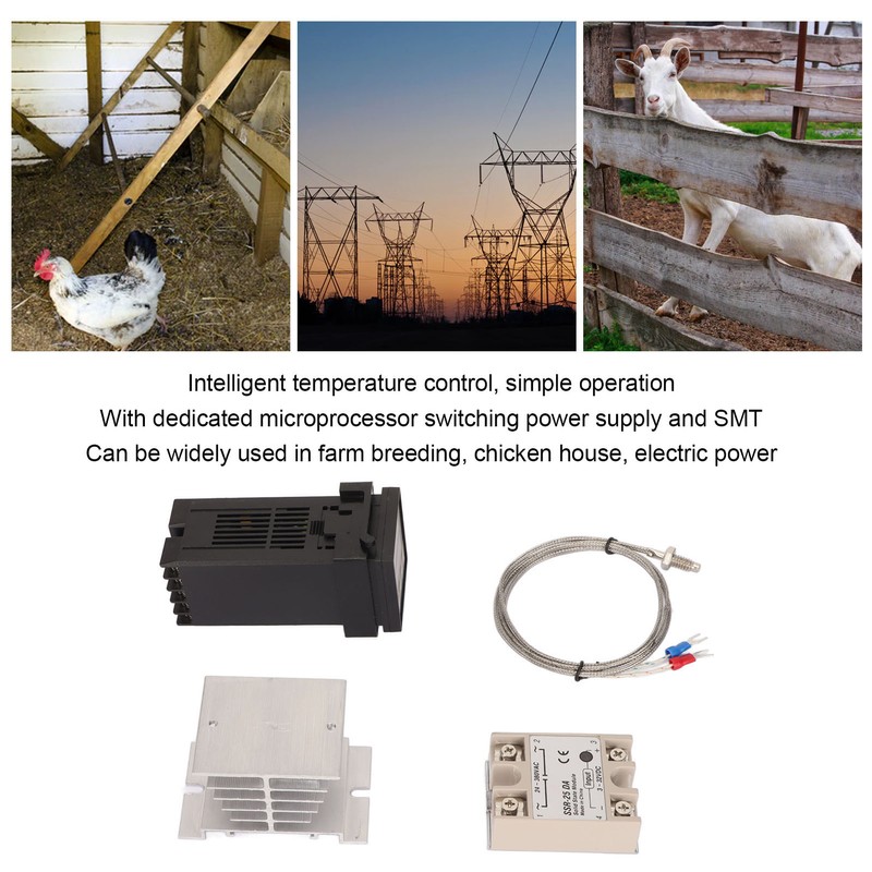 4PCS Digital PID Thermostat Quick Response Temperature Controller with Thermocouple