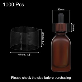 sourcing map 1000Pcs Shrink Bands, 45 * 30mm PVC Clear Perforated Shrink Bands, Heat Shrink Wrap Bands for Bottles, Jars Seal for Dropper Bottle, Test Tube Bottles