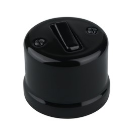 LaMorell LightDesign - Einzelschalter aus schwarzem Porzellan Ø 65 mm