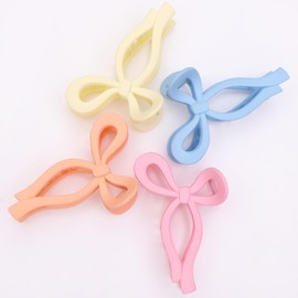 PWEOUKE 4 Pcs Bow Hair Clips Elegant Hair Claw Butterfly Hair Accessories for Girls Nonslip Butterfly Clips Hair Styling Accessories for Women