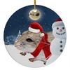 Festive Winter Night Pet and Snowman Ornament - Chinese Hamster
