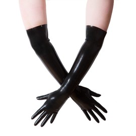 Honour Unisex Black Seamless Elbow Length Latex Gloves