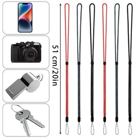 6 Pack Lanyard 3 Colors Adjustable Neck lanyards Length lanyards for Keys Colourful Nylon Neck Strap Lanyard for ID Badge Holder Keychain Hand Wrist Lanyard (Red White, Black, Black Blue)