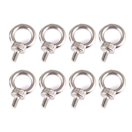 Pack of 8 Eye Bolts M6, Stainless Steel Eye Bolt, Eye Bolt, Ring Bolts for Attaching Hanging Ornaments, Flower Pots, Swing Stands, etc