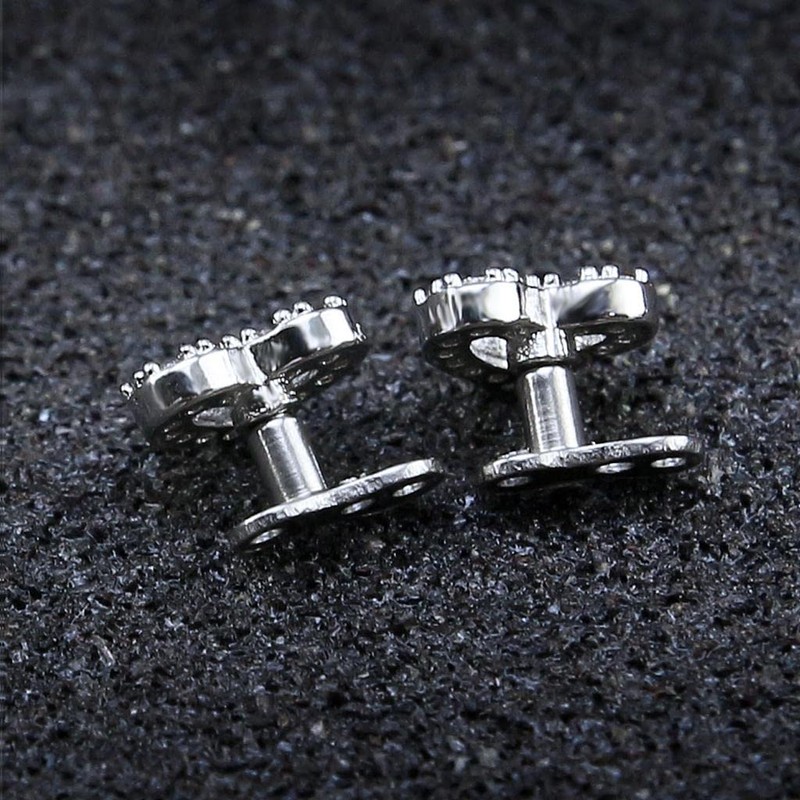 Harilla 2pcs Dermal Tops and Base Stainless Steel Jewelry, Heart