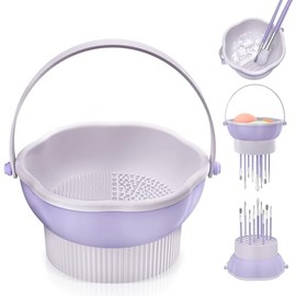 senbowe Alfombrilla limpiadora de brochas de maquillaje 3 en 1, de silicona, para limpiar brochas de maquillaje, organizador de herramientas para almacenamiento y secado al aire, herramienta de lavado