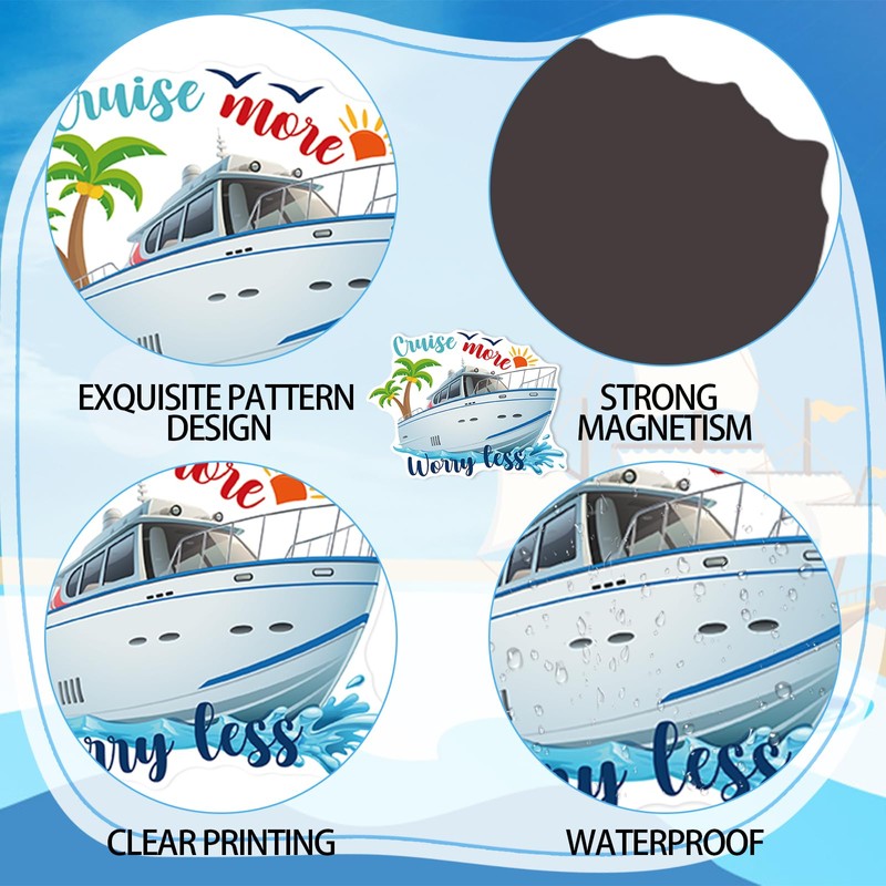 25Pcs Cruise Door Magnets Decorations, Funny Nautical Cruise Ship Magnets
