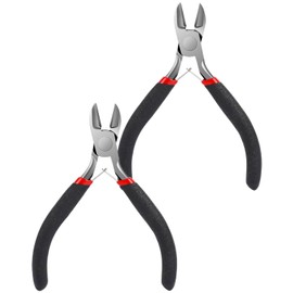 TPZORJX 2pcs Thread Cutters Small Side Cutters Craft Flat Nose Pliers for Jewelry Making Wire Pliers Flower Wire Pliers Tools for Making Flower Guitar Black