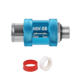 Bstinay HSV-08 1/4" Thread Aluminum Flow Control Hand Manual Slide Valve Blue Sliver