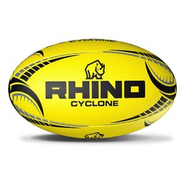 Rhino Cyclone Rugby Ball, Fluo Yellow, Size 3