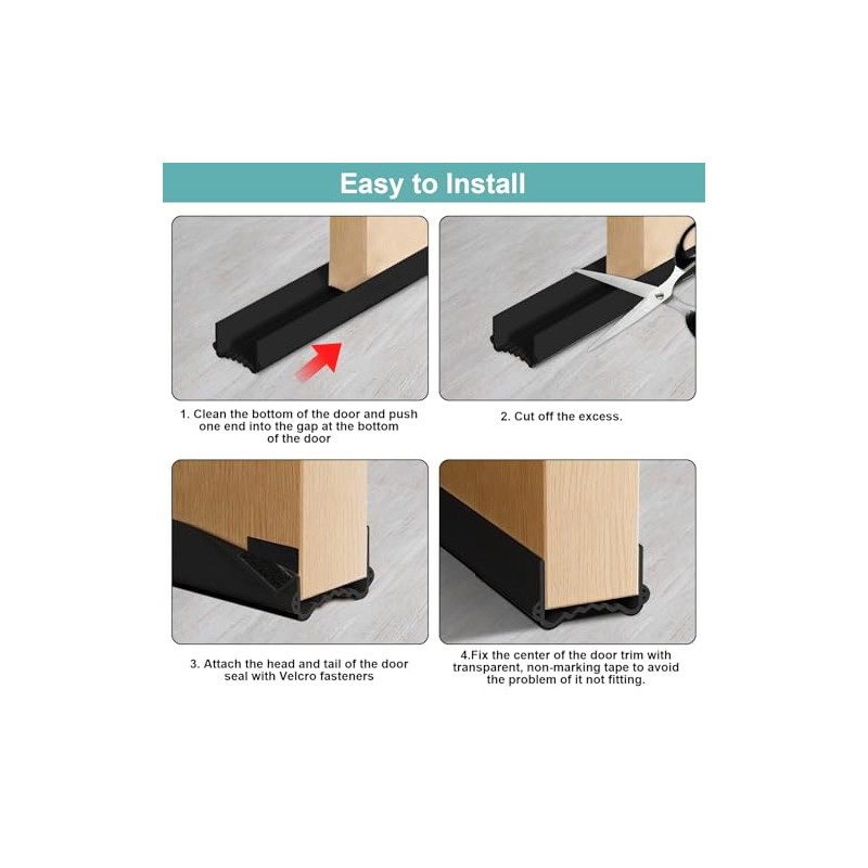 100 CM Guardapolvo para Puerta,Material de PVC de Doble Cara