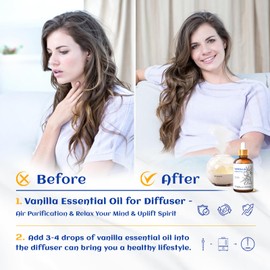 HIQILI 1 Fl Oz Vanilla Essential Oil, 100% Pure Natural Vanilla Oil for Skin, Diffuser, Perfume - 30ML