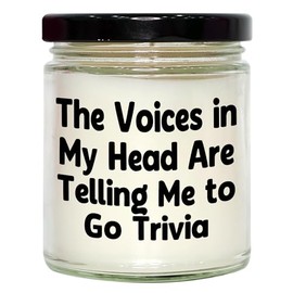 Trivia Night Fun Gifts from Friends to Trivia Lovers 9oz Vanilla Soy Candle, Voices in My Head are Telling Me to Go Trivia Birthday Ideas