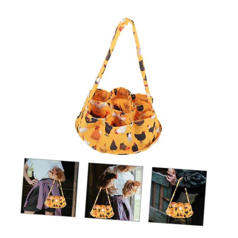Ciieeo Egg Collecting Basket with 7 Pouches Sturdy Egg Gathering