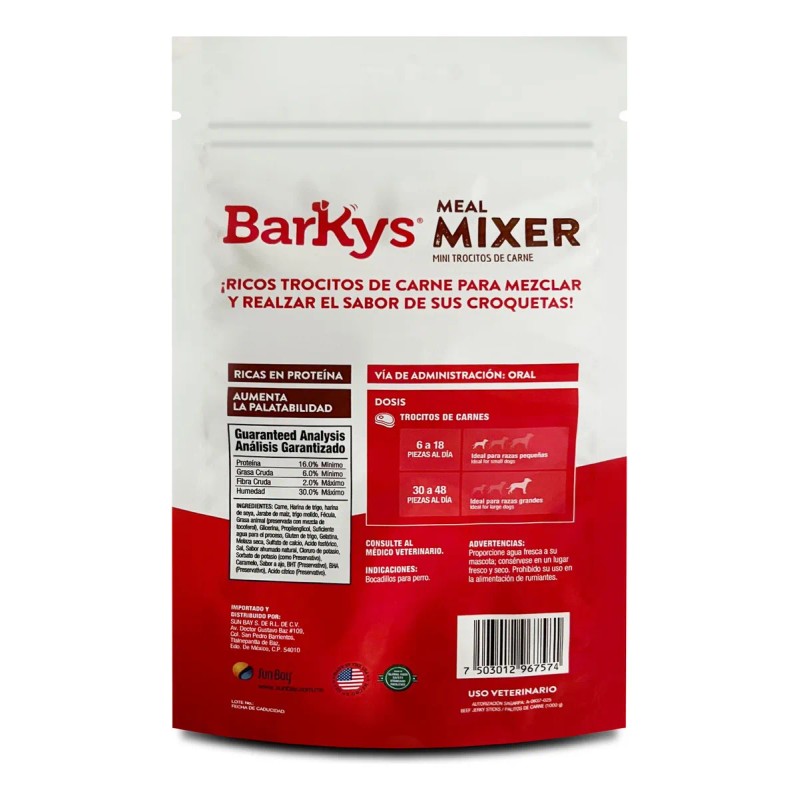 Trocitos De Carne Para Perro 1 Kg Barky´s Mixers