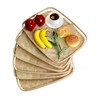PEMAR Set of 6 Bamboo Wicker Serving Trays for Foods