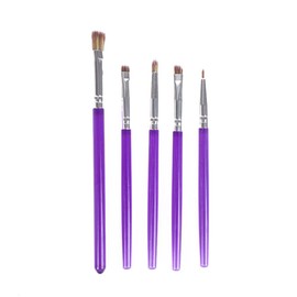 5-Piece Decorating Brush Set - Food Safe Decorating Brushes for Dusting Edible Glitter and Painting with Edible Color on Treats Kitchen Utensil Bakery Tools (5, Purple)