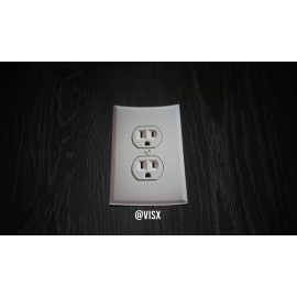 VISX Fake Outlet Plug Sticker Decal Funny wall vinyl Prank meme Weatherproof 10 PACK