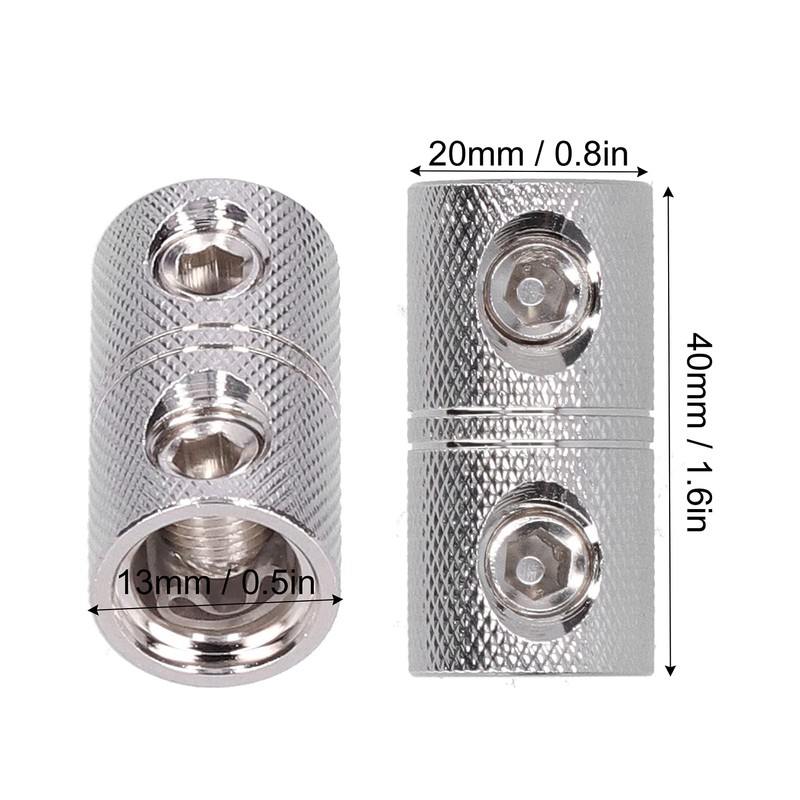 Aramox 2pcs Power Cord Extension Terminal Audio Cable Joiner Coupler,