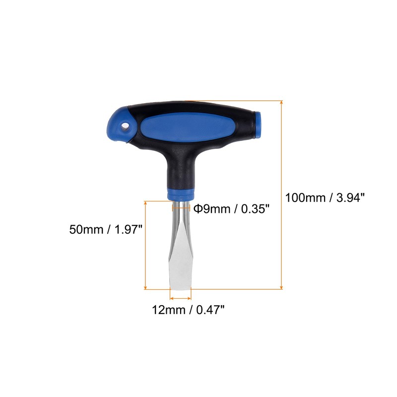 sourcing map T Handle 12mm Flat Head Screwdriver Easy to