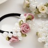 Lovef Girl Women Pearl Flower Hair Accessories Elastic Ties Hair