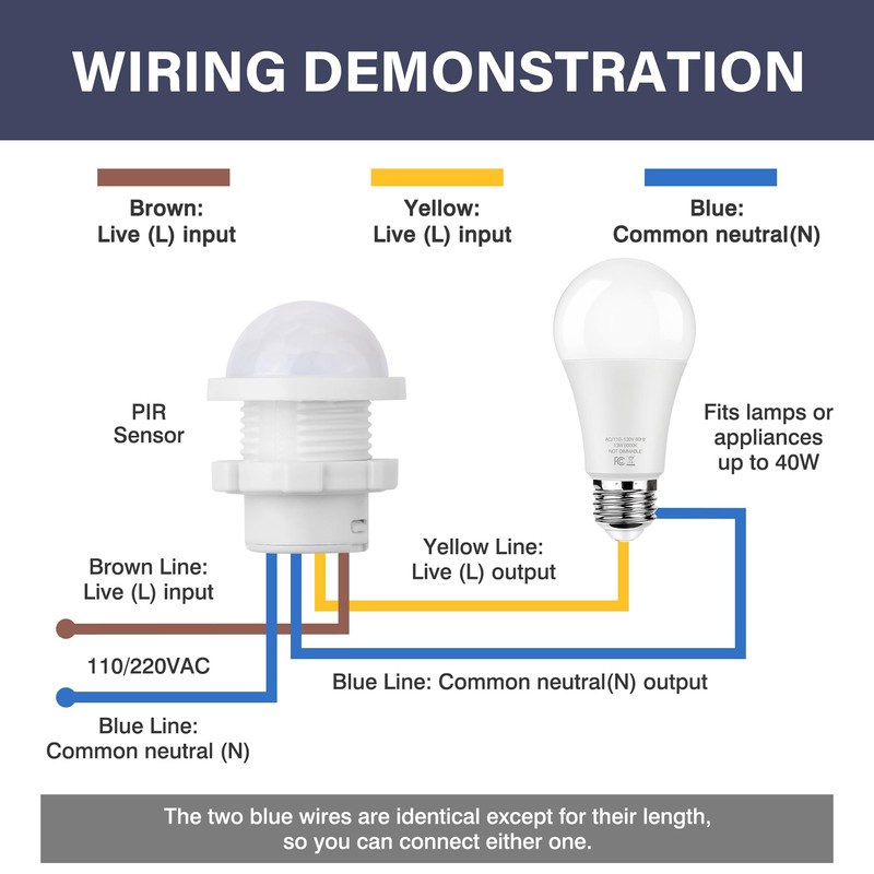 3-Pack Motion Sensor Light Switch, PIR Infrared Sensor, 30S Time