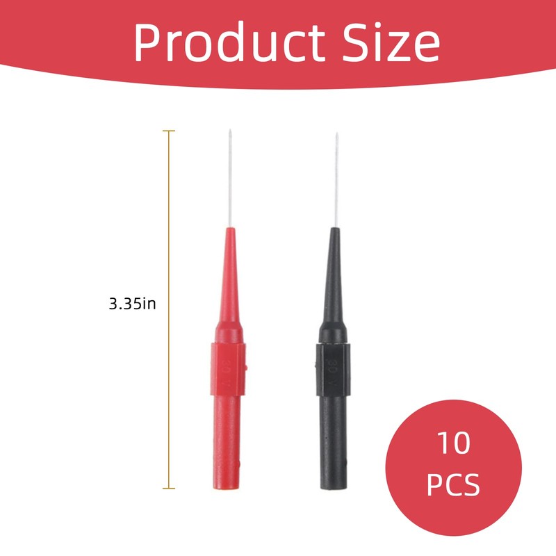 Measuring Tips for Multimeter, 10 Pieces, 0.7 mm, Red /