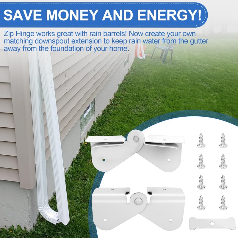 Gutter Downspout Hinge, 6Pcs Downspout Extension Flip-Up Zip Hinge Installation