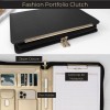 BLU MONACO Portfolio Binder - Black Vegan Leather Padfolio for